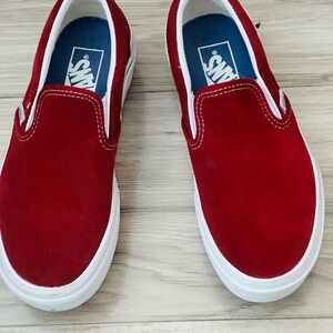 Vans Stacked Suede Platform Slip On Casual Shoes pomegranate / Burgundy